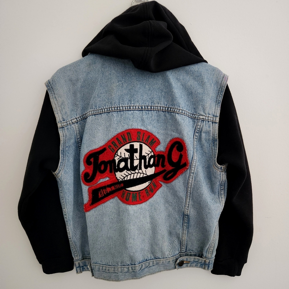 Vintage Johnathan G denim vest hoodie